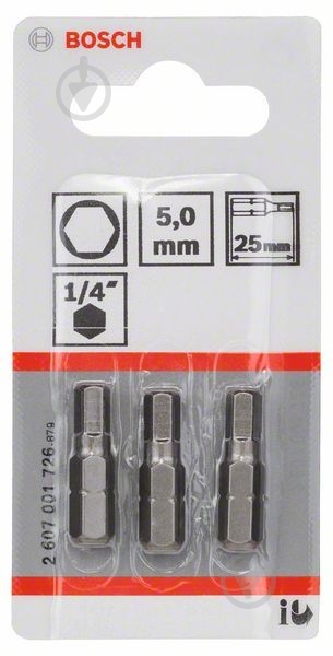 Бита Bosch Extra Hard 25 мм HEX8 3 шт. 2607001726 - фото 2 Бита Bosch Extra Hard 25 мм HEX8 3 шт. 2607001726 - фото 2