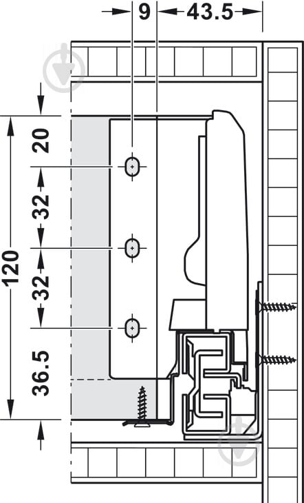 Метабокс Hafele 552.54.792 Matrix Box S до 35 кг 120х350 мм з доводчиком білий - фото 4