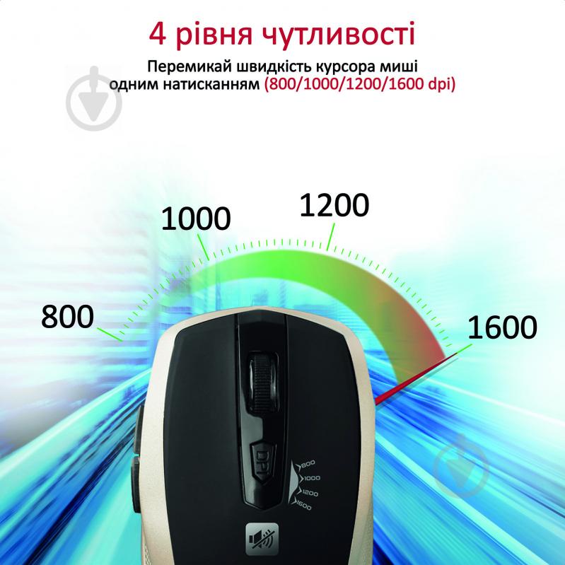 Мышь Promate Breeze Wireless Gold - фото 4