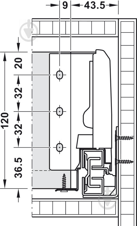 Метабокс Hafele 552.54.794 Matrix Box S до 35 кг 120х450 мм з доводчиком білий - фото 4