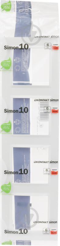 Рамка четырехместная Simon SIMON10 универсальная белый CR4/11 - фото 3