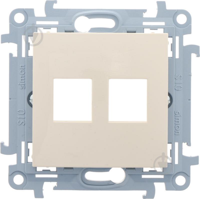 Адаптер Simon 10 2xRJ45 Keystone кремовый CKP2.01/41 - фото 2