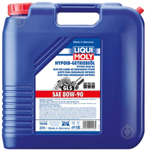 Мастило трансмісійне Liqui Moly HYPOID-GETRIEBEOIL GL5 80W-90 20 л(1048) - фото 1