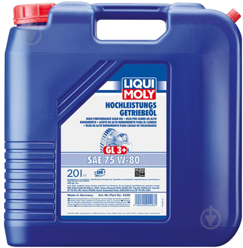 Мастило трансмісійне Liqui Moly HOCHLEISTUNGS-GETRIEBEOIL GL3+ 75W-80 20 л(4428) - фото 1