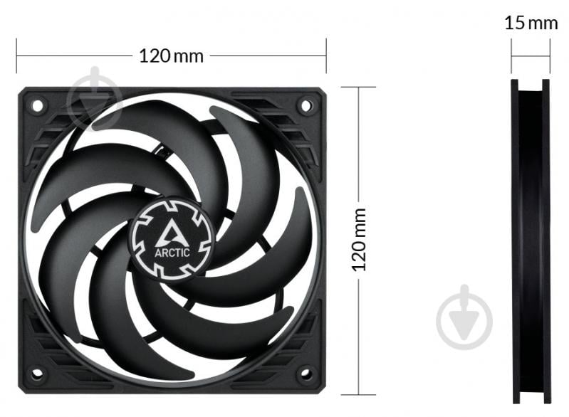 Вентилятор для корпуса Arctic P12 Slim PWM PST 3-Pack (ACFAN00275A) - фото 6