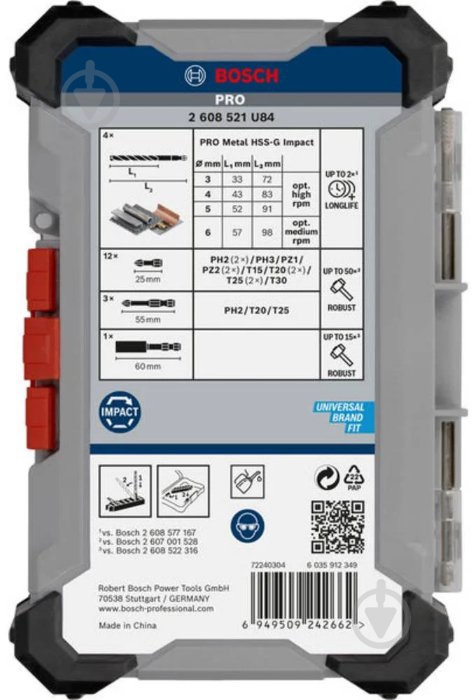 Набор бит и сверл Bosch 20 шт. 2608521U84 - фото 2