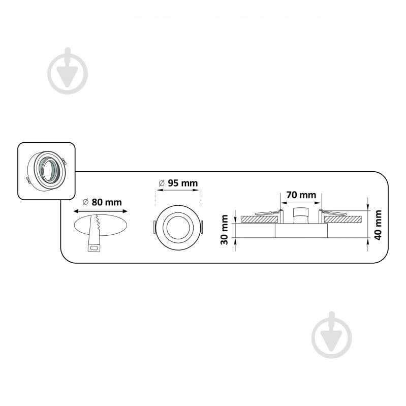 Світильник вбудовуваний (Downlight) Goldlux Gaja 12 Вт GU5.3 319876 - фото 2