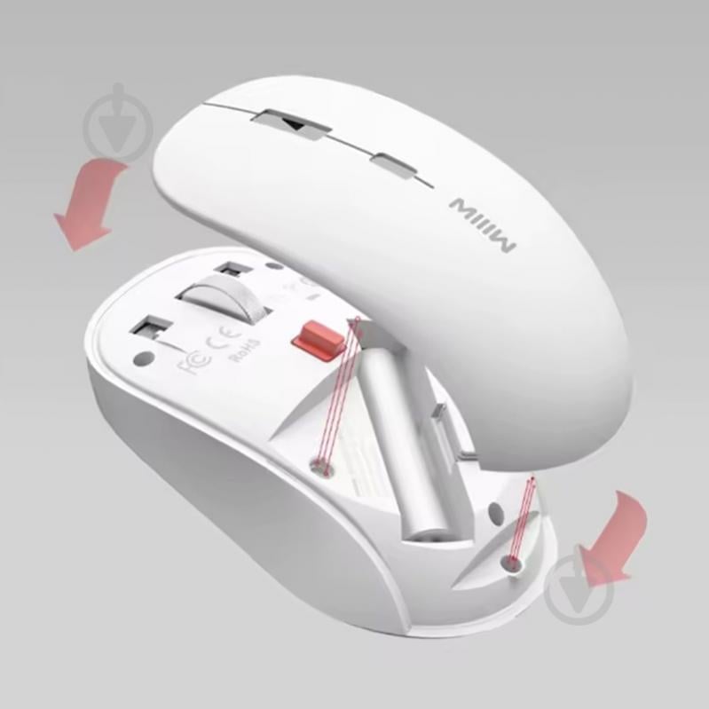Мышка беспроводная Xiaomi MiiiW Wireless Bluetooth Mouse white (MW23M22 White) - фото 2 Мышка беспроводная Xiaomi MiiiW Wireless Bluetooth Mouse white (MW23M22 White) - фото 2