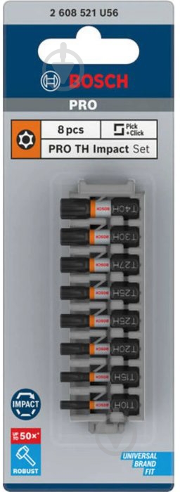 Набор бит Bosch PRO TH 25 мм 8 шт. 2608521U56 - фото 2