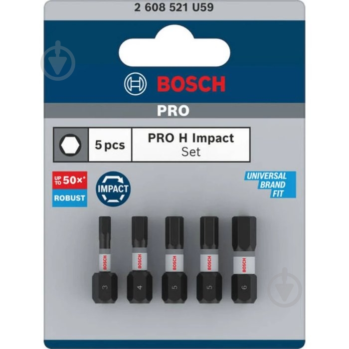 Набор бит Bosch PRO H 25 мм 5 шт. 2608521U59 - фото 2