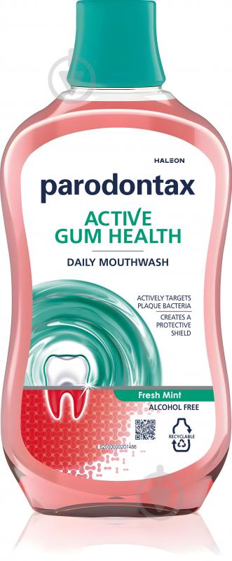 Ополаскиватель для полости рта Parodontax Активная Защита десен Свежая Мята 500 мл - фото 1