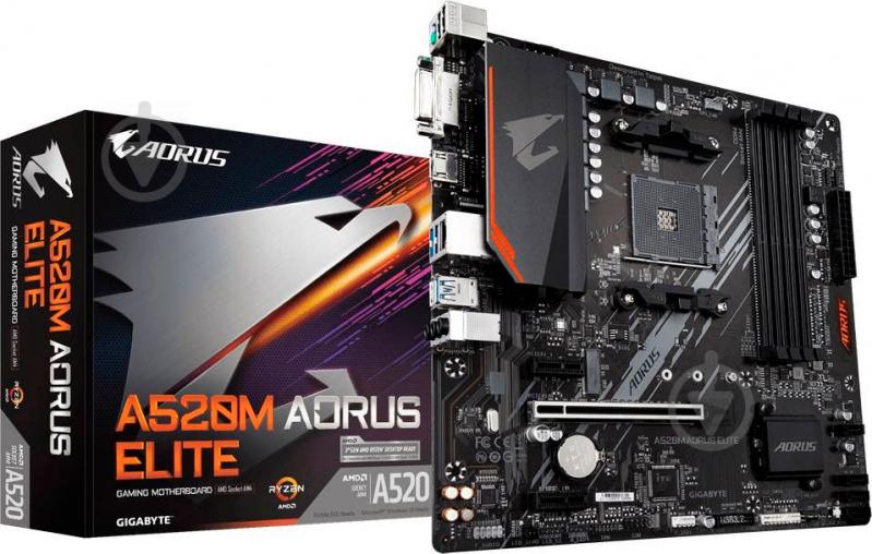 Материнская плата Gigabyte A520M AORUS ELITE (Socket AM4, AMD A520, mirco ATX) - фото 6