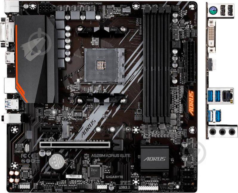 Материнская плата Gigabyte A520M AORUS ELITE (Socket AM4, AMD A520, mirco ATX) - фото 2