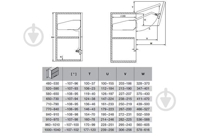 Підйомний механізм фасаду Hafele Free Fold 840-910 мм 4.5-9.0 кг 372.37.673 механічний з доводчиком - фото 4