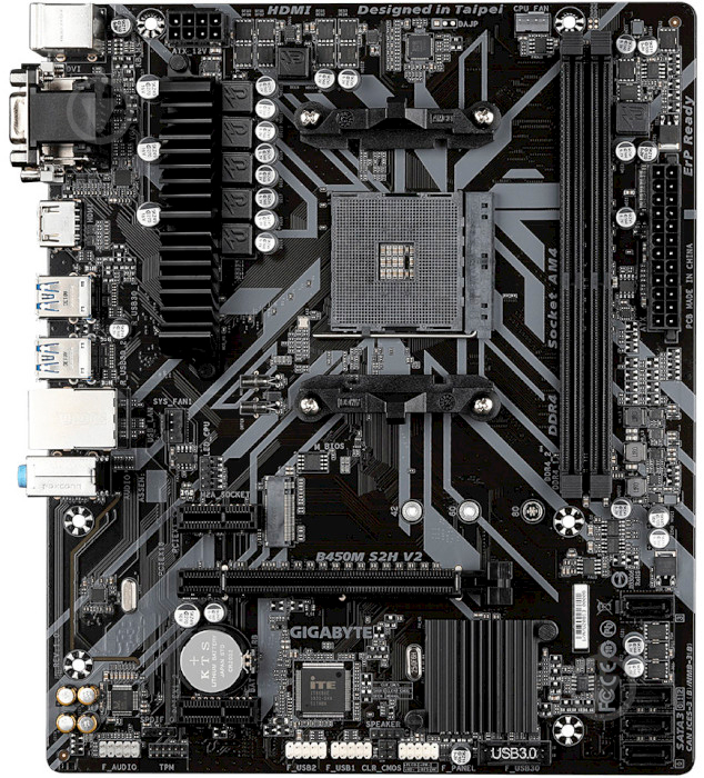 Материнська плата Gigabyte B450M S2H V2 (Socket AM4, AMD B450, mirco ATX) - фото 3