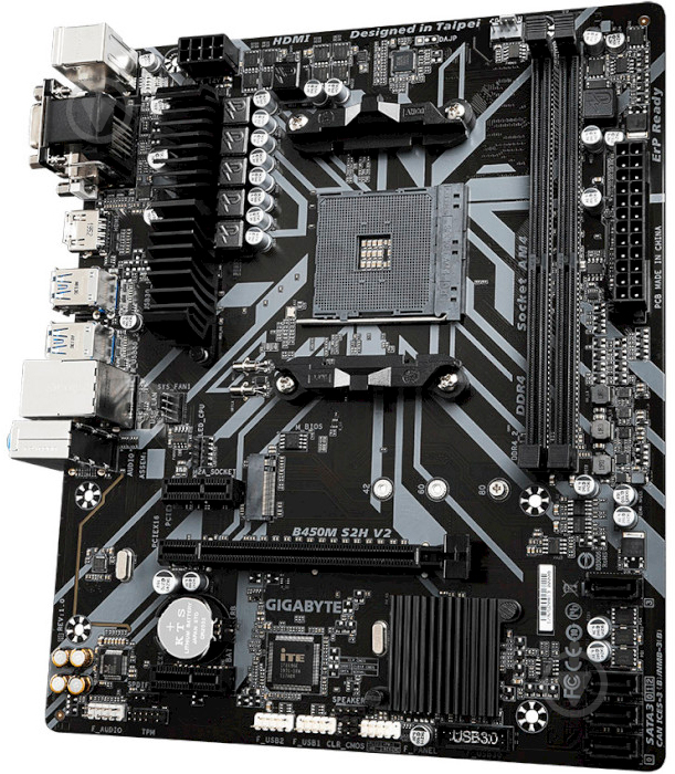 Материнська плата Gigabyte B450M S2H V2 (Socket AM4, AMD B450, mirco ATX) - фото 1