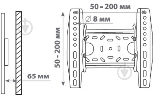 Кріплення для телевізора Eagle TV131 похилі 15"-42" чорний - фото 3