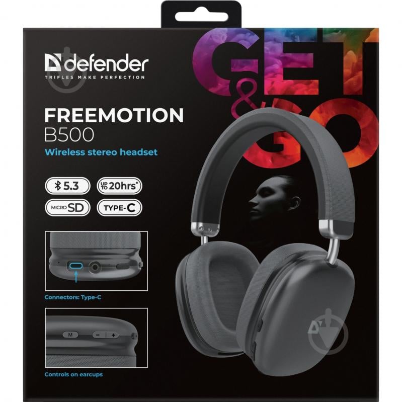 Bluetooth-гарнитура Defender FreeMotion B500 grey (63500) - фото 7