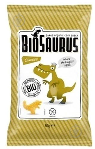 Снеки кукурудзяні Biosaurus з сиром органічні 50 г - фото 1