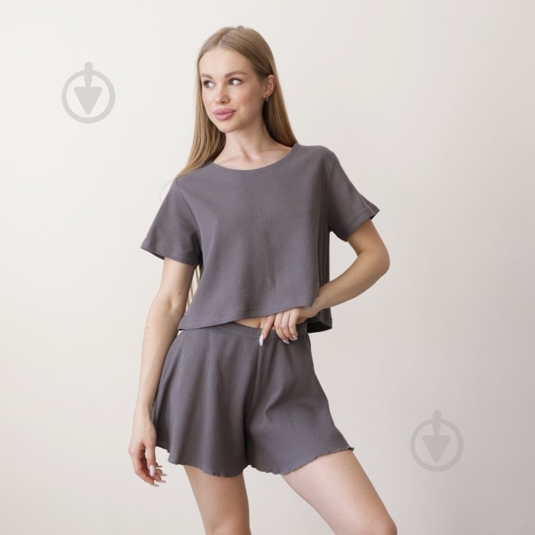 Комплект женский Vivioji р. S серый (14071) - фото 1 Комплект женский Vivioji р. S серый (14071) - фото 1