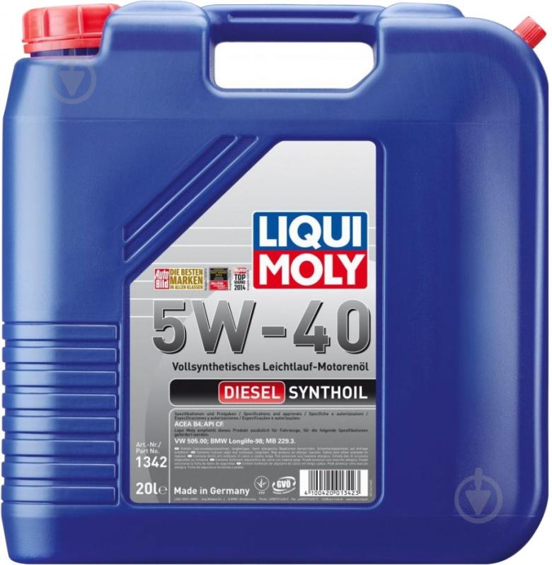 Моторне мастило Liqui Moly Diesel Synthoil 5W-40 20 л (1342) - фото 1