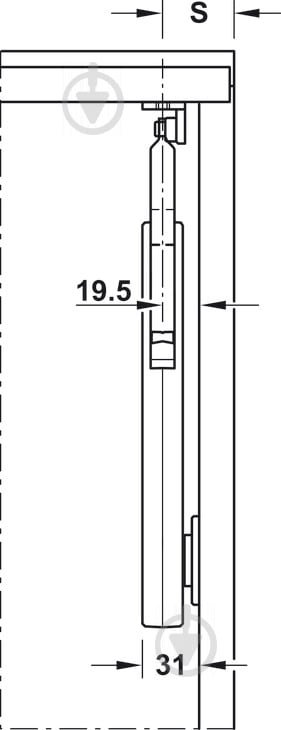 Подъемный механизм фасада Hafele Free Flap H 1.5 A односторонний 372.28.601 механический без доводчика - фото 2