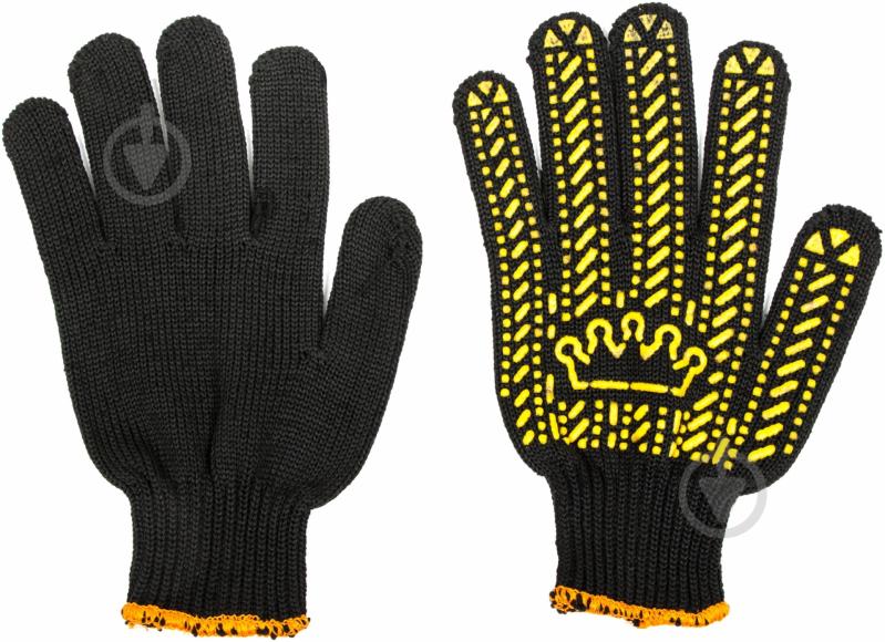 Перчатки Корона черные с покрытием ПВХ точка 2XL (11) V5611 - фото 2