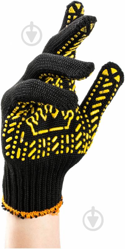 Перчатки Корона черные с покрытием ПВХ точка 2XL (11) V5611 - фото 1