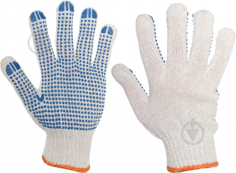 Перчатки Корона белые с покрытием ПВХ точка XL (10) V8410 - фото 1
