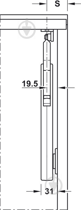 Подъемный механизм фасада Hafele Free Flap H 1.5 D односторонний 372.28.630 механический без доводчика - фото 2