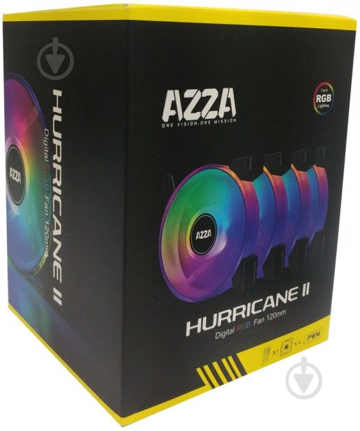 Набор вентиляторов для корпуса AZZA Hurricane II 4 x Digital RGB (FNAZ-12DRGB2-241) - фото 6