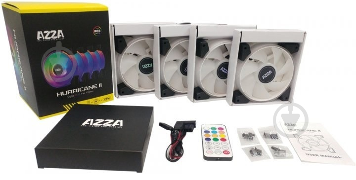 Набор вентиляторов для корпуса AZZA Hurricane II 4 x Digital RGB (FNAZ-12DRGB2-241) - фото 5