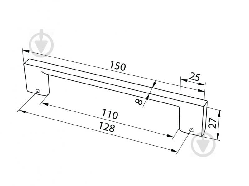 Мебельная ручка скоба DC D-705/128 G5 128 мм матовый никель - фото 2