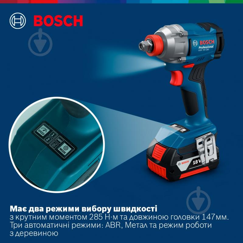 Гайковерт акумуляторний Bosch Professional GDX 18V-285 285 Нм 06019N2100 - фото 7 Гайковерт акумуляторний Bosch Professional GDX 18V-285 285 Нм 06019N2100 - фото 7