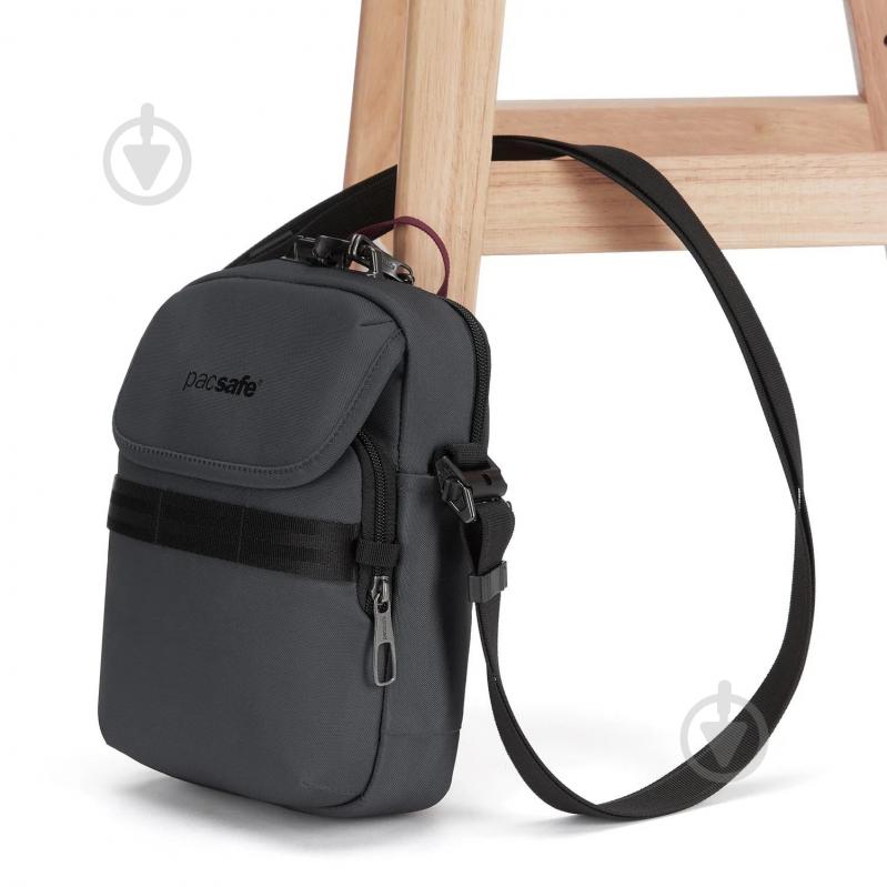 Сумка через плечо Pacsafe Metrosafe X Compact 3 л темно-сірий черный - фото 2 Сумка через плечо Pacsafe Metrosafe X Compact 3 л темно-сірий черный - фото 2