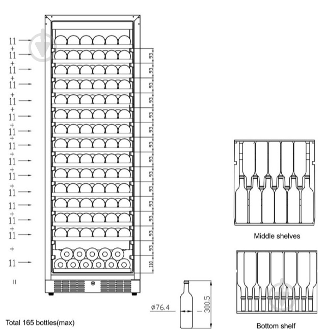 Винна шафа TEFCOLD TFW400-S 220 Вт - фото 3