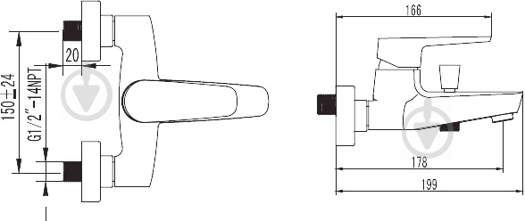 Змішувач для ванни Smart Sant Inline SM103503AA - фото 5