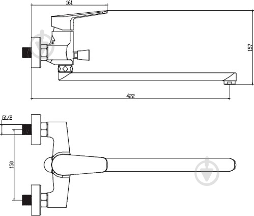 Змішувач для ванни Smart Sant Inline SM103502AA - фото 6