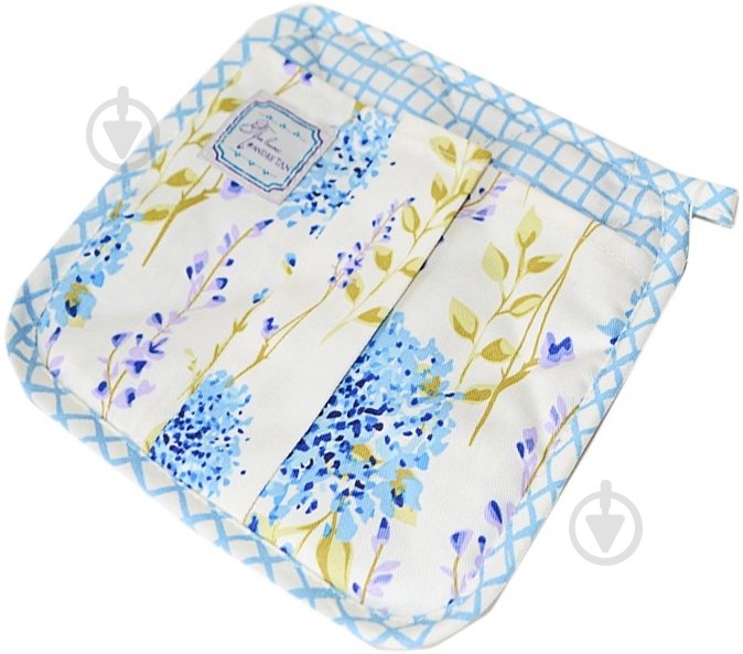 Прихватка Голубая клетка 20x20 см голубой Прованс - фото 1