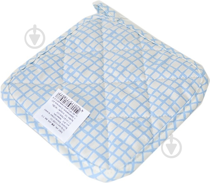 Прихватка Голубая клетка 20x20 см голубой Прованс - фото 2