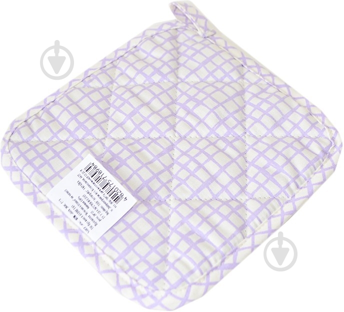 Прихватка Сиреневая клетка 20x20 см сиреневый Прованс - фото 2