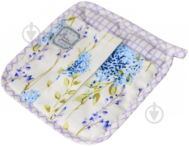 Прихватка Сиреневая клетка 20x20 см сиреневый Прованс - фото 1