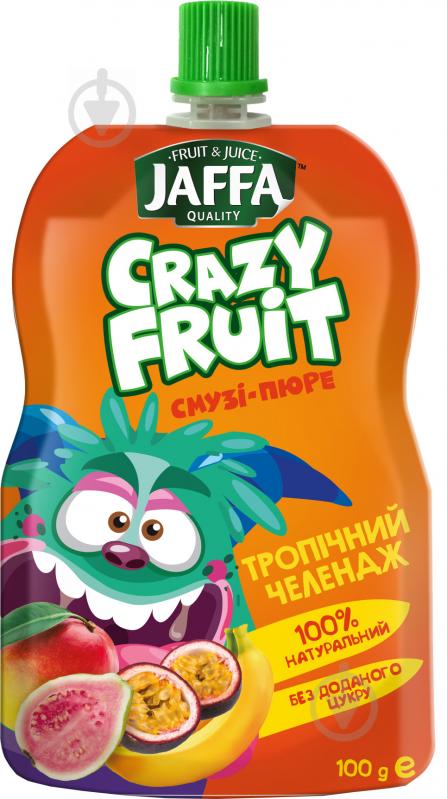 Пюре Jaffa Десерт фруктовый Crazy Fruit из перетертых манго бананов гуавы с маракуйей 100 г - фото 1