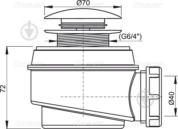 Сифон для душового піддона Alca Plast click/clack - фото 2