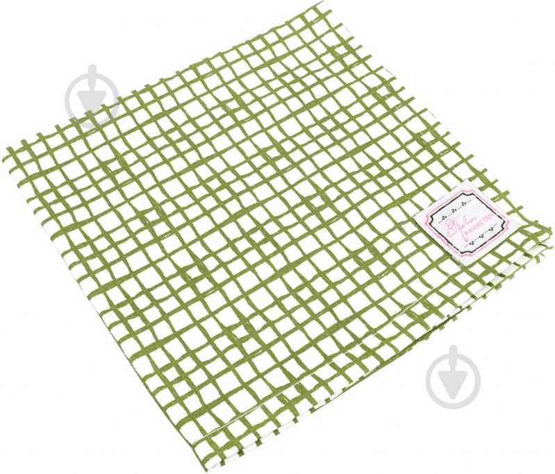 Салфетка Прованс Оливковая клетка 40x40 см оливковый - фото 1
