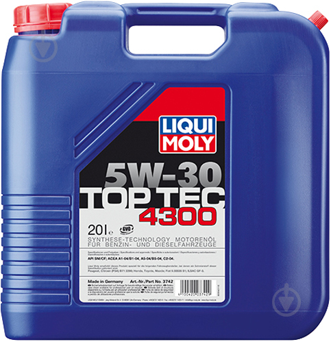 Моторне мастило Liqui Moly Top Tec 4300 5W-30 20 л (3742) - фото 1