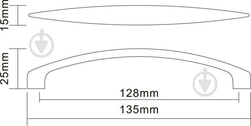 Меблева ручка скоба DC DN 17/128 G2 128 мм хром - фото 2