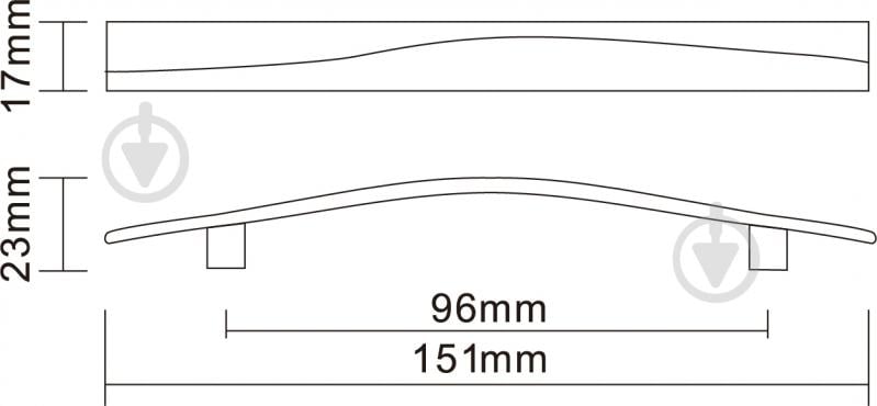 Мебельная ручка скоба DC DN 81/96 G2 96 мм хром - фото 2
