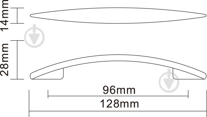 Мебельная ручка скоба DC DN 88/96 G1 96 мм черный никель - фото 2