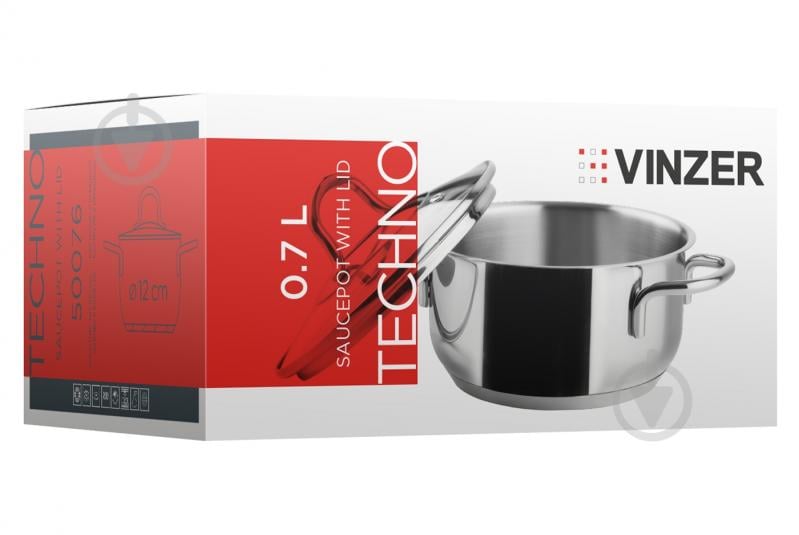Кастрюля с крышкой Vinzer 0.7 л Techno Series 89076 - фото 3